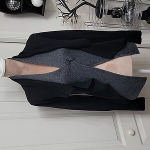 MM Couture, Size M, Black & Gray Single Snap Front Cardigan, EUC, Wool Blend
